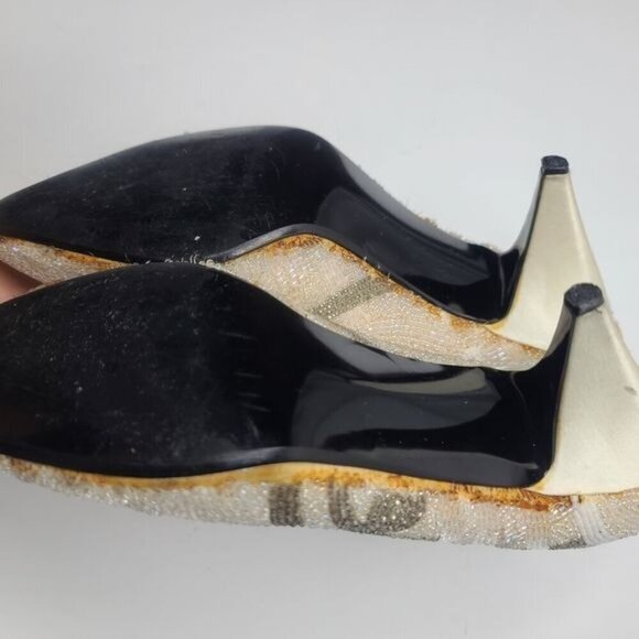 Vintage 1980s J. Renee Beaded Formal Wedding High Heels size 9 M - Picture 15 of 16